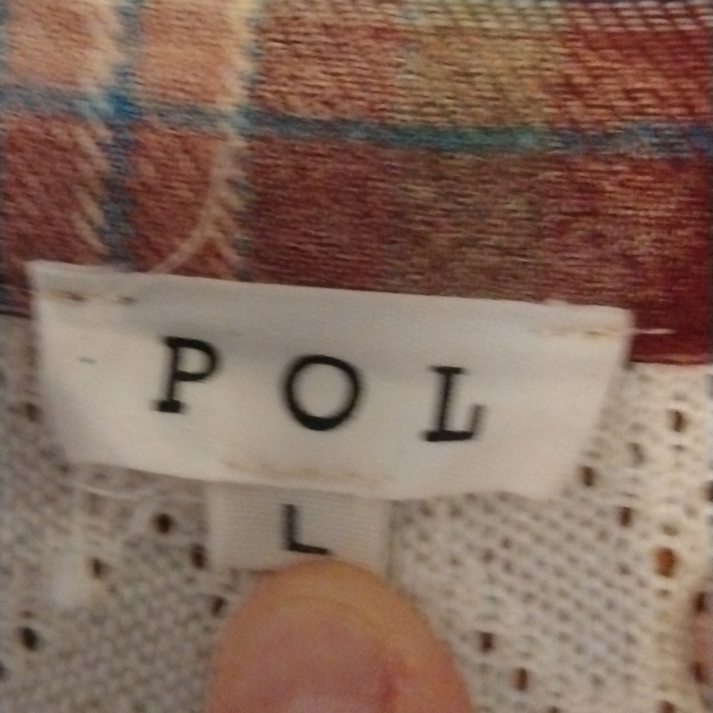 POL Patchwork Button-Front Top in Yellow and Burg… - image 2